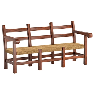 Pieve 4533 Wooden Small Sofa 3D model image 1 