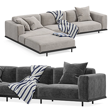 Elegant Arflex Claudine L Sofa 3D model image 1 