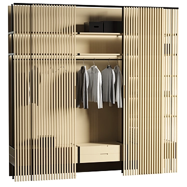 Modern Modular Wardrobe Set 3D model image 1 