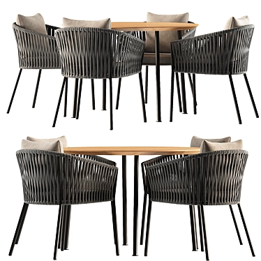  Modern Ethimo Porto Dining Set 3D model image 1 