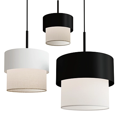 Modern Double Pendant Light Collection 3D model image 1 