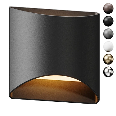 Modern Aluminum Duet Wall Sconce 3D model image 1 