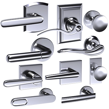 Metallic Handle Door Collection 3D model image 1 