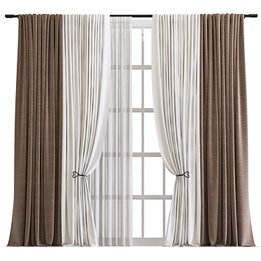 Elegant Curtain with Tailored Design 3D model image 1 