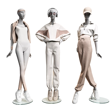 Juno Female Sports Mannequin Set 3D model image 1 