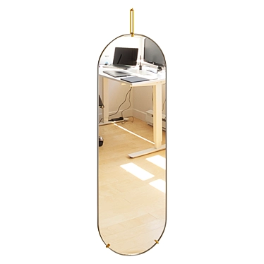 Sleek Scandinavian Tall Wall Mirror 3D model image 1 