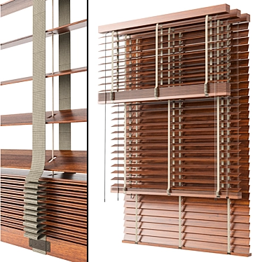 Wooden Blinds Set Bundle 3D model image 1 