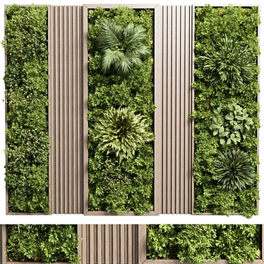 Wooden Frame Vertical Wall Garden 3D model image 1 