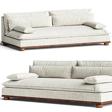 Effortless Style: Leto Armless Sofa 3D model image 1 