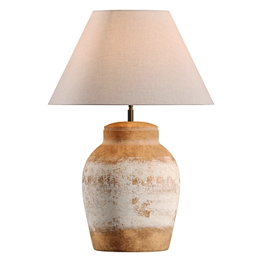 Rustic White Teracotta Table Lamp 3D model image 1 