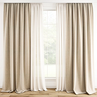 Modern Polygonal Curtain Model 3D model image 1 