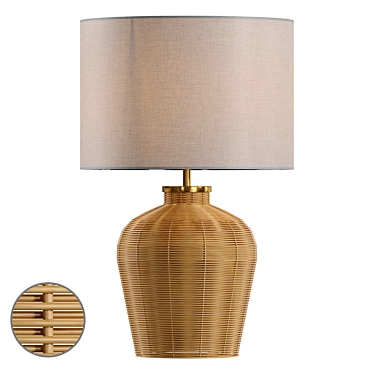 Natural Cane Rattle Table Lamp 3D model image 1 