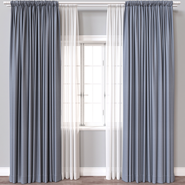 Modern 3D Curtain Model Variants 3D model image 1 