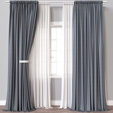 Versatile 3D Curtain Model Bedsheet 3D model image 1 