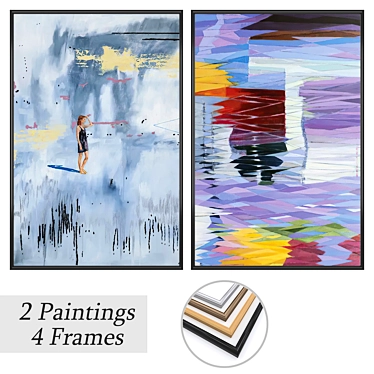 Art Print Set with Frames 3D model image 1 