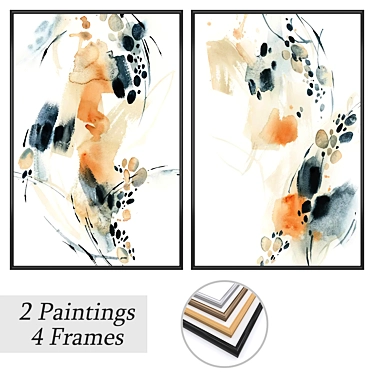 Title: Dual Painting Set with Frames 3D model image 1 