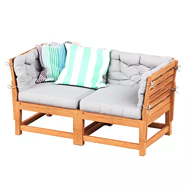 Outdoor Modular 2-Seater Sofa Set 3D model image 1 
