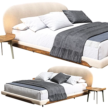 Olos Bed: Italian Elegance Unveiled 3D model image 1 