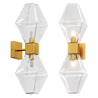 Elegant Gold Crystal Wall Sconce 3D model image 1 