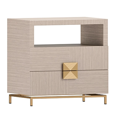 Luxury Metal Nightstand in Gold 3D model image 1 