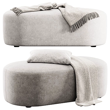 Stylish Guest Pouf Bench Set 3D model image 1 