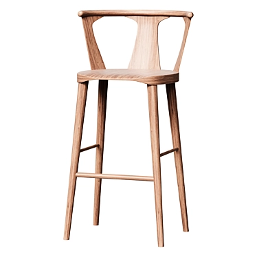 Modern SK9 Bar Stool Oak 3D model image 1 