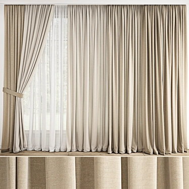 Polygonal Curtain 3D Model Kit 3D model image 1 