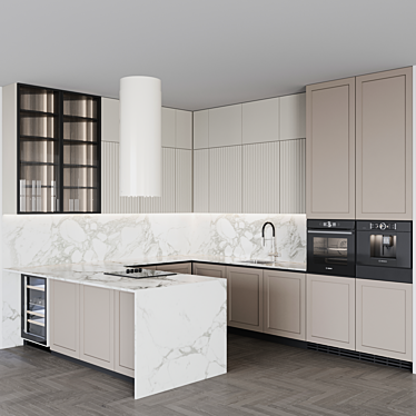 Adjustable Modern Kitchen Unit 3D model image 1 