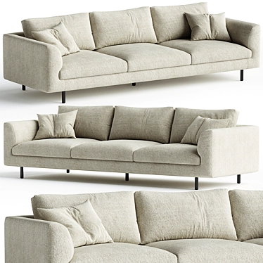 Modern 4-Seater Fabric Sofa Settee 3D model image 1 