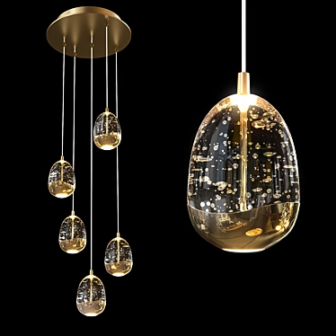 Champagne Glass LED Pendant Lamp 3D model image 1 