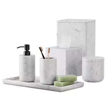 Frost Marble Bath Set 3D model image 1 