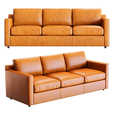 Premium Leather 3-Seat Sofa Model 3D model image 1 