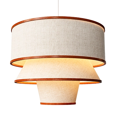 Modern Walnut Pendant Light 3D model image 1 