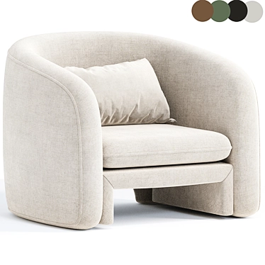 Chic Warren Armchair with Style 3D model image 1 