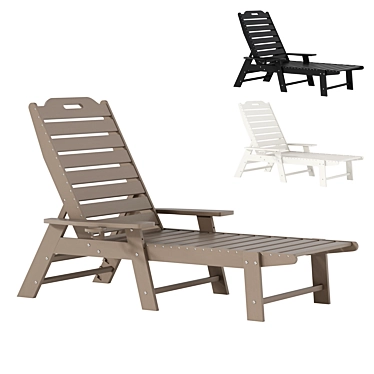 Adjustable All-Weather Adirondack Lounger 3D model image 1 