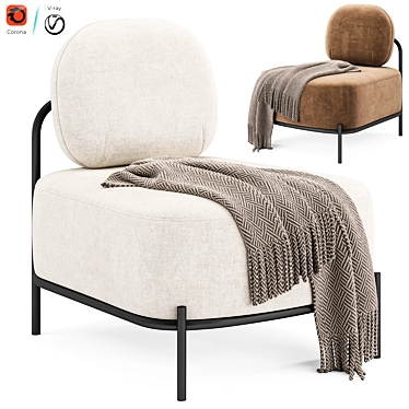 Hawaii Armchair in Dark Grey 3D model image 1 