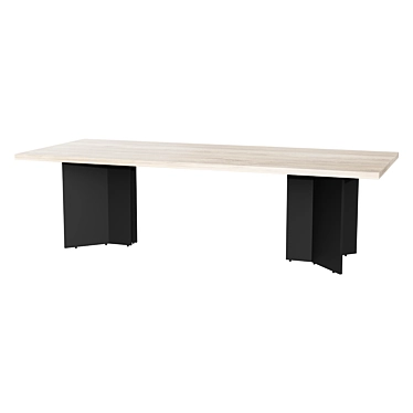 Whitewash Teak Dining Table 3D model image 1 