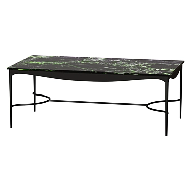 Elegant Green Marble Dining Table 3D model image 1 