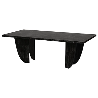 Rectangular Black Ash Wood Dining Table 3D model image 1 