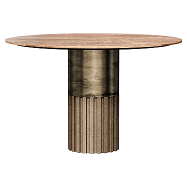 Travertine Outdoor Dining Table 3D model image 1 