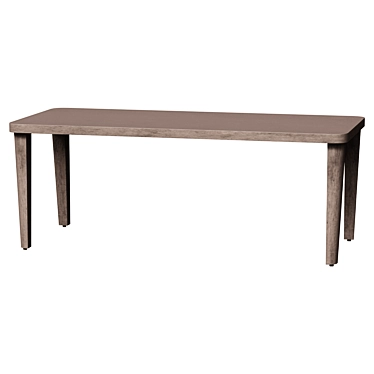 Grey Concrete Outdoor Dining Table 3D model image 1 