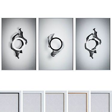 Modern Abstract Picture Frame Set 3D model image 1 