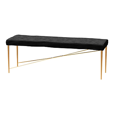 Luxury Hair-on-Hide Bench 3D model image 1 