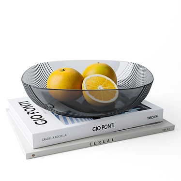 Elegant Fluted Glass Fruit Bowl 3D model image 1 