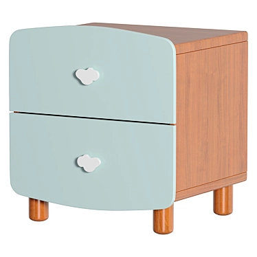 Charming Cloud Handle Bedside Table 3D model image 1 