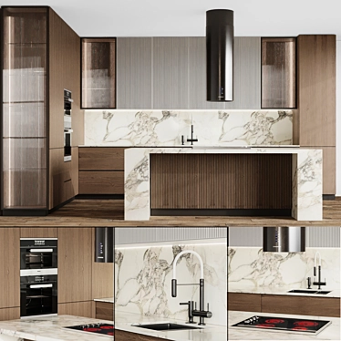 Modern L-Shaped Kitchen Model 3D model image 1 