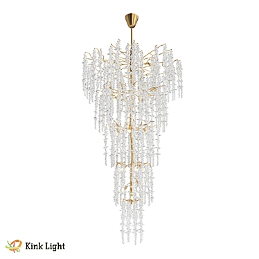 Shanti Gold Chandelier with Crystals 3D model image 1 