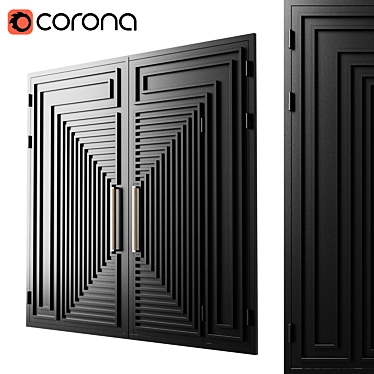 Contemporary Black Loft Gate 3D model image 1 