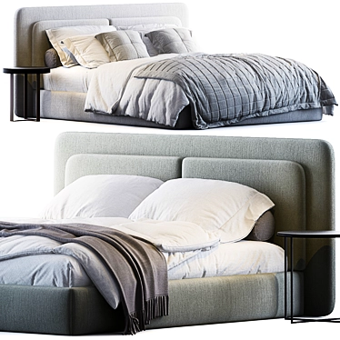 Stylish Felini Bed 3D model image 1 