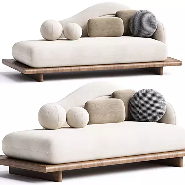 Sculpted Elegance Daybed 3D model image 1 